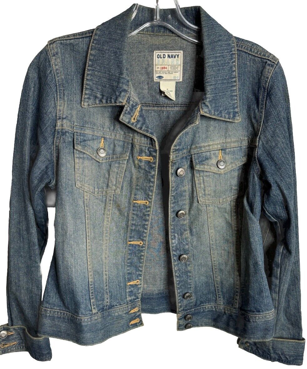Old Navy Jean Jacket Denim Trucker Blue - Women Size Medium