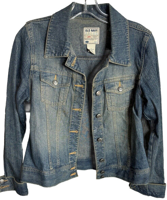 Old Navy Jean Jacket Denim Trucker Blue - Women Size Medium