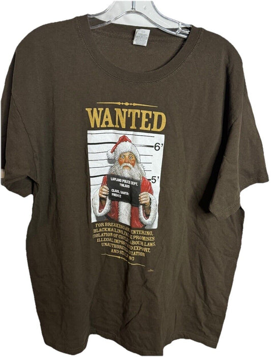 Christmas T-Shirt Men's XL Short Sleeve Funny Santa Claus Tee