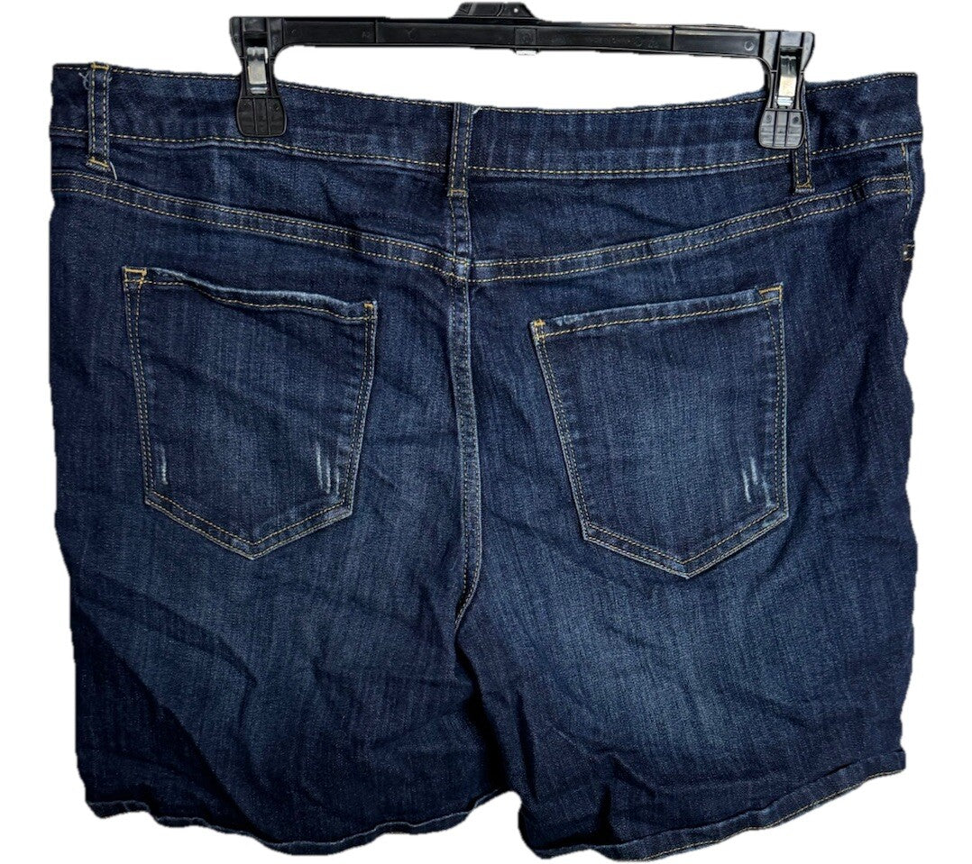 Women’s Simply Vera Vera Wang Boyfriend Shirts Size 14 Dark Wash Shorts