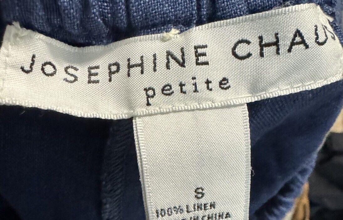 Josephine Chaus Petite Pants + Elegant In-Fabric Design Linen & Rayon Size Small