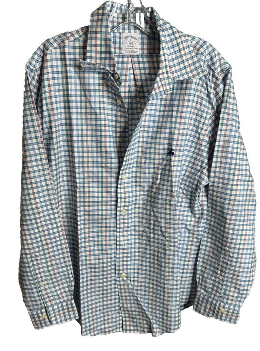 Brooks Brothers 1818 Regent Shirt Button Up Long Sleeve Plaid Cotton Size L