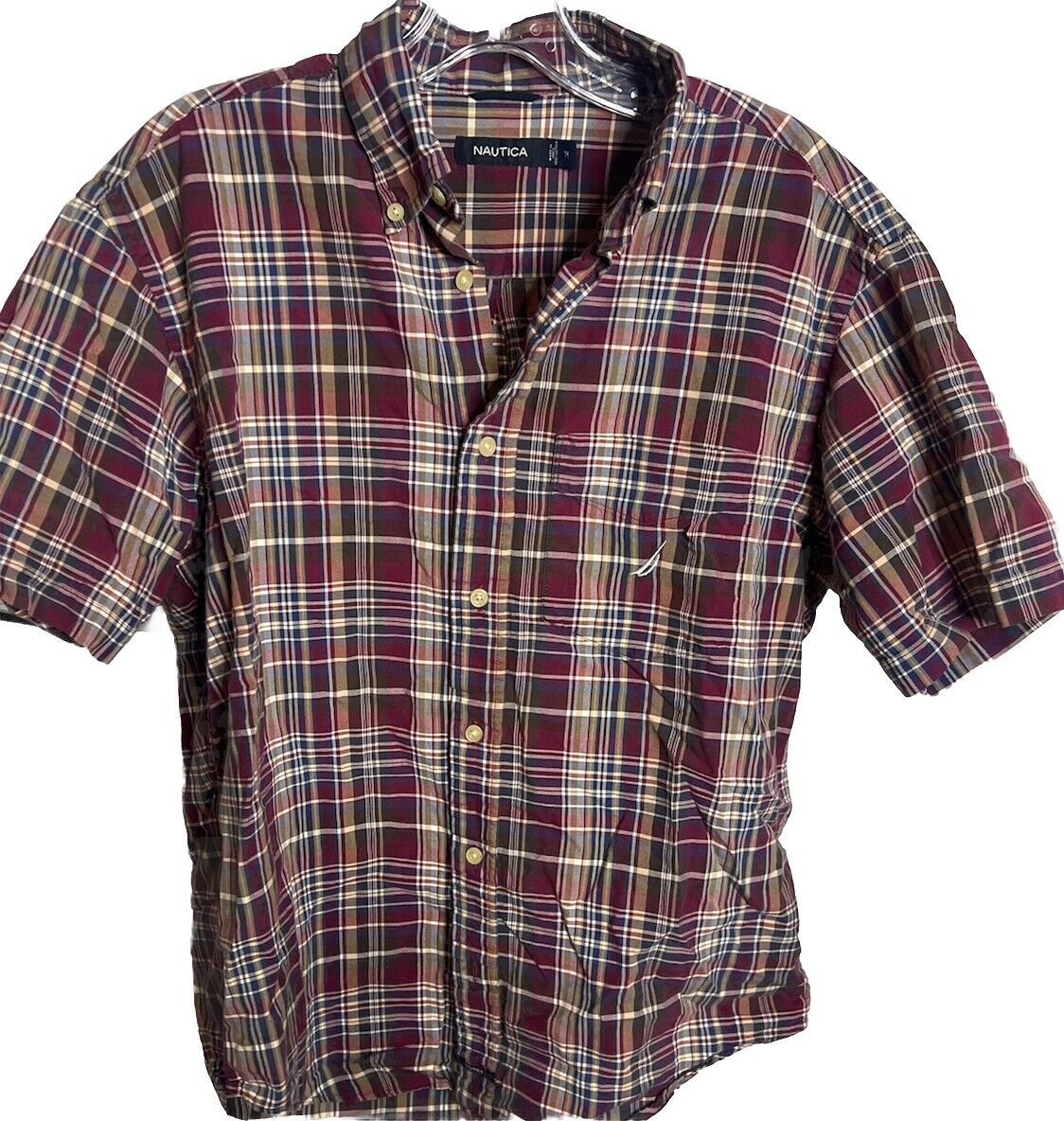 Men’s Button Down Short Sleeved Shirt Nautica Medium
