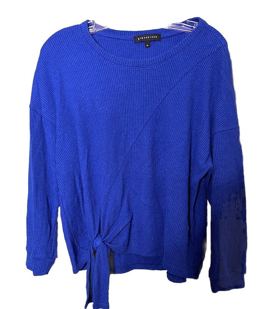 Gibsonlook Sweater Women's Size XL Blue  Pullover Knit Wrap