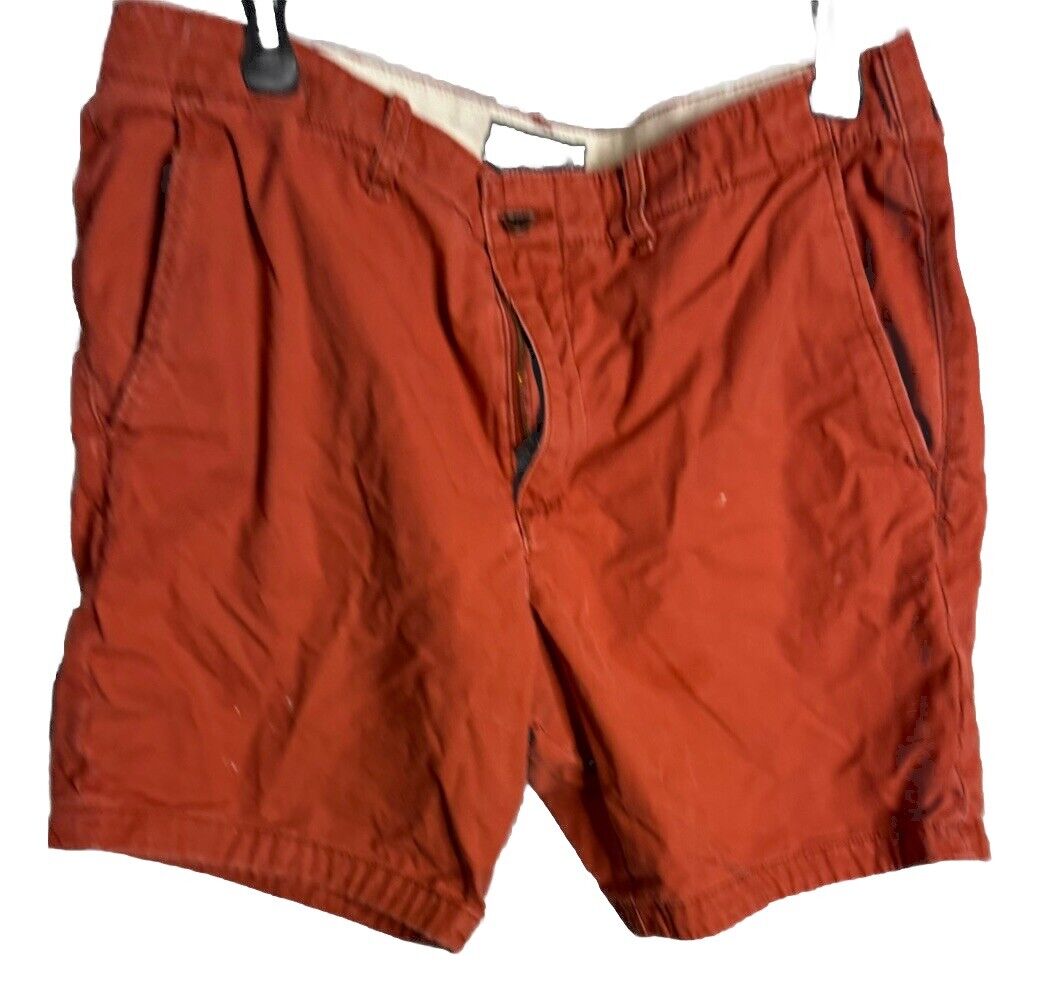 Abercrombie Fitch Shorts Men 33 Chino Flat Front Pocket Preppy Casual Basic