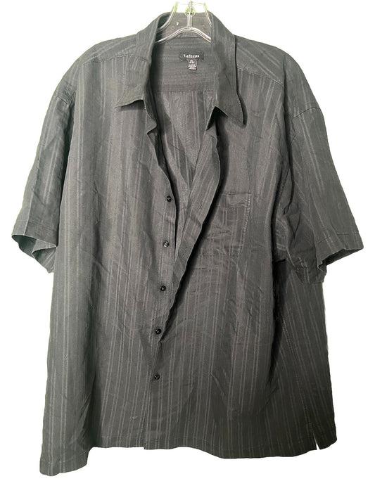 Van Heusen Dress Shirt Men Size 18-18.5ii Short Sleeve Gingham Cotton Blend