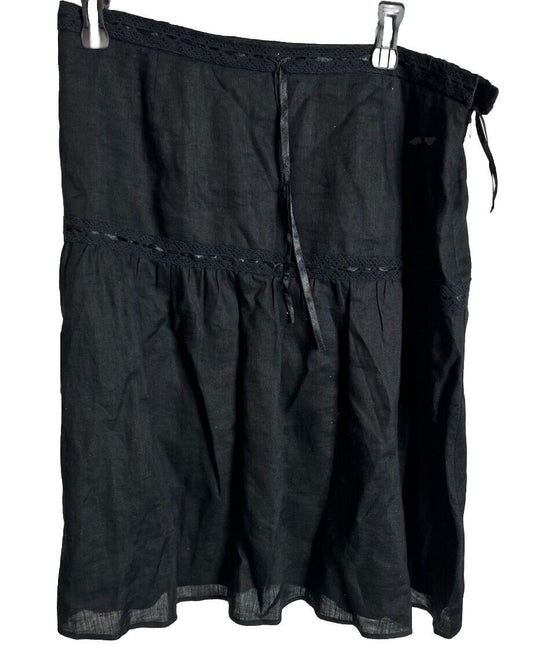 Due Per Due Petite Women Pleated Skirt Black Size 14 P