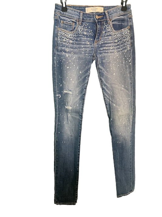Abercrombie and Fitch Women's Straight Fit Jeans Blue Size 2 w26