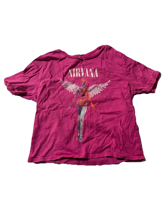 Girls youth xs hot pink nirvana crop top In Utero. 90’s Grunge Vintage