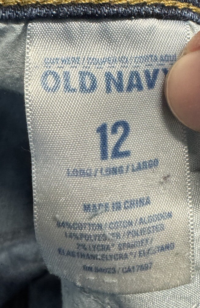 Old Navy The Sweetheart Distressed Straight Women's size 12 Blue Denim Jeans