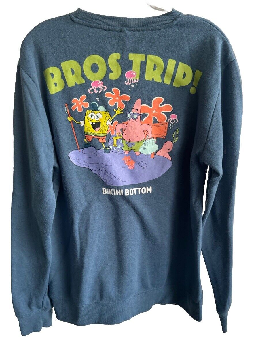 Nickelodeon Sweater Size Medium SpongeBob SquarePants Long Sleeve Pullover