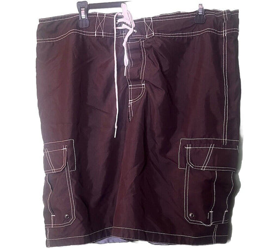 Merona Mens Cargo Pocket Size Large Board Swim Shorts Trunks