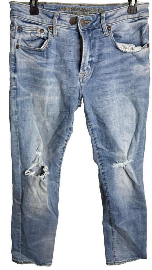 American Eagle Athletic Straight Men’s Denim Blue Jeans Size 31x30 AirFlex+