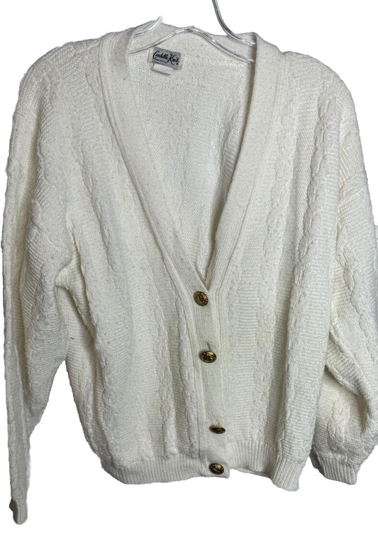 Vintage Cuddle Knit Cable Knit Women’s Cardigan Sweater Size Large