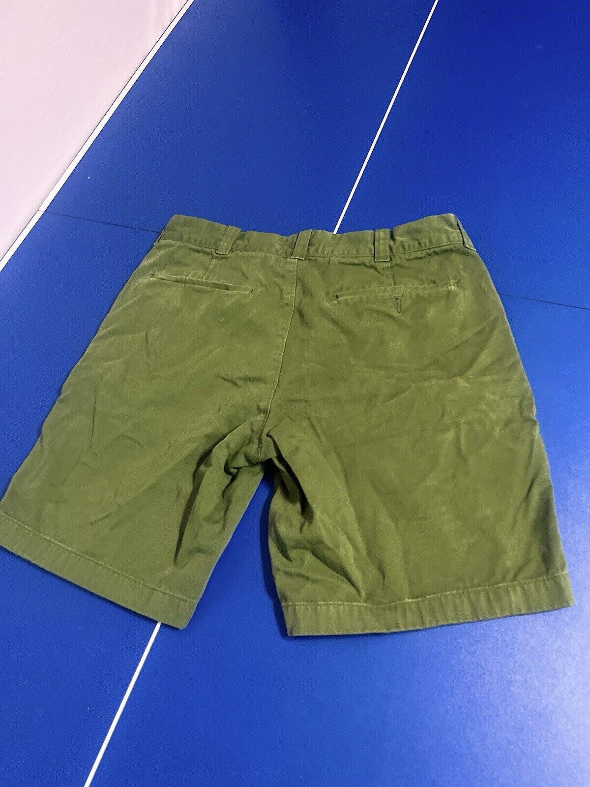 J Crew Broken In Chino Shorts Men 30x9Regular Fit Solid Green Flat Front O28
