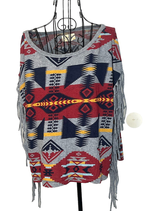 Ralph Lauren Shirt Blouse Red Aztec Tribal Women’s  Size XL