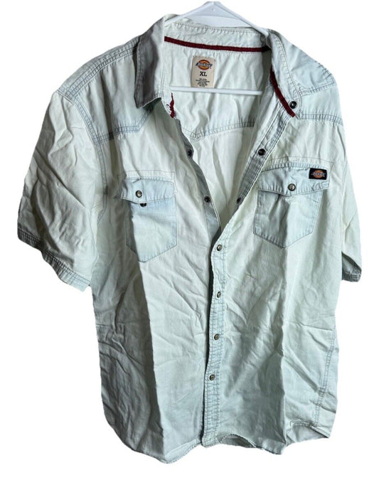 Men's Dickies Short Sleeve Button Up Work Shirt W/ Pockets Size XL