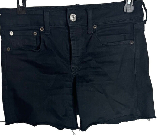 American Eagle Women's Short Cut Off Denim Jean High Rise Shorts Size 4