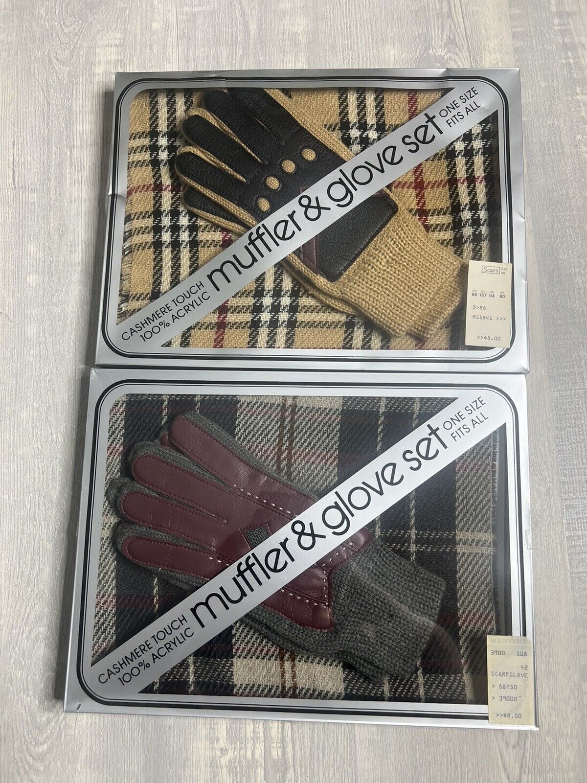 Vintage Muffler And Glove Sets (2) Sets Great Deal