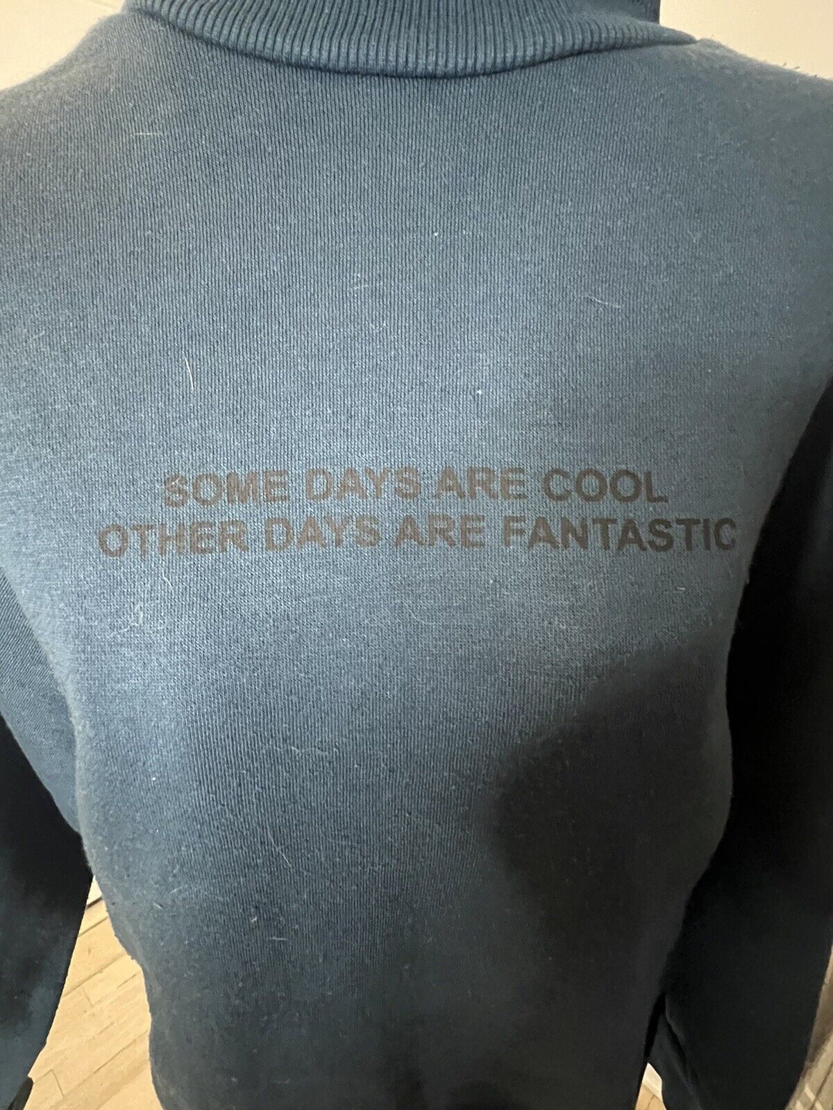 NWT Zara Kids Turtleneck Sweatshirt With Slogan ‘Some Days Are Cool…’ Size 13-14