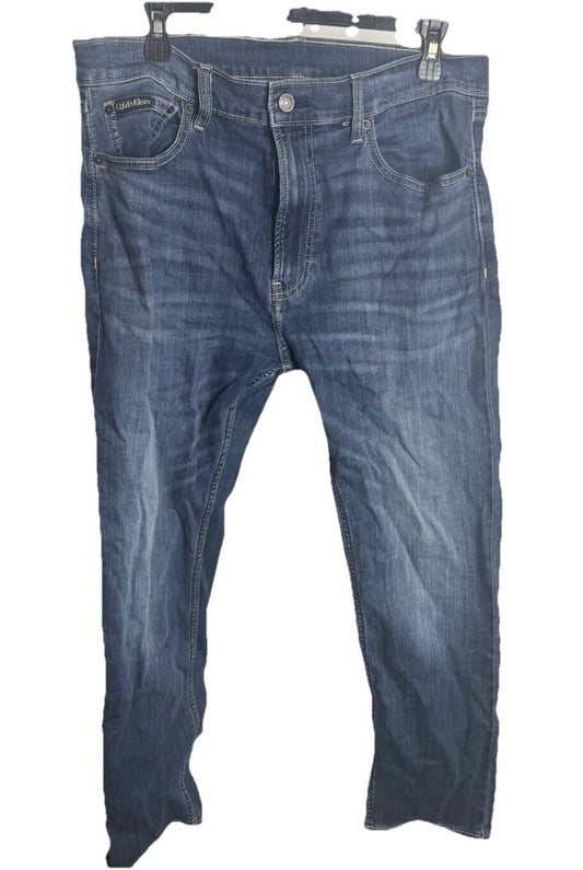 CALVIN KLEIN 33x30 Slim Straight Fit Blue Jeans