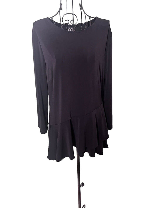ECI Womens New York Long Sleeve Dress Black Size Medium