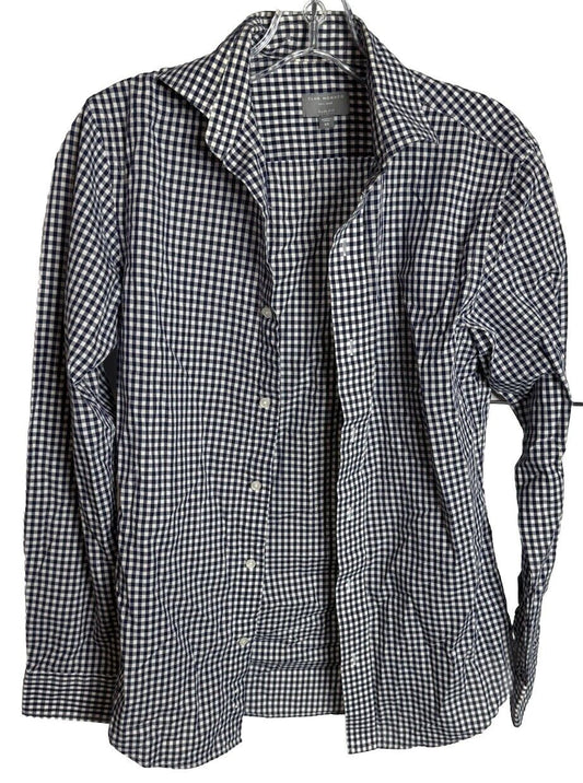 Club Monaco Mens Button Down Slim Fit Collared Long Sleeve Plaid XS