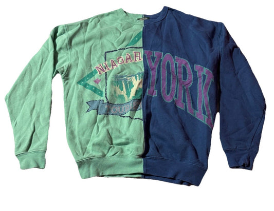 NWT Wild Fable XS Spliced NYC Niagara Falls Crewneck Sweatshirt Pullover