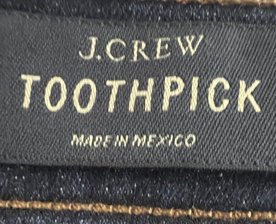 J. Crew Curvy Size 25 Toothpick Stretch Denim Blue Jeans