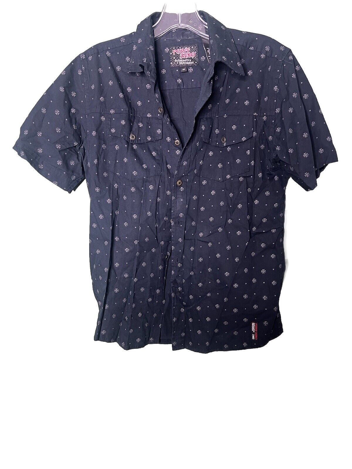 Point Zero Alternative Movement Men's Short Sleeve Shirt Size Medium