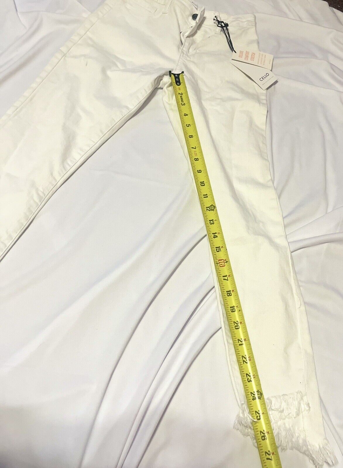 CELLO Jeans, Mid Rise Crop Skinny, Deluxe Comfort stretch, Girls Size 01, White