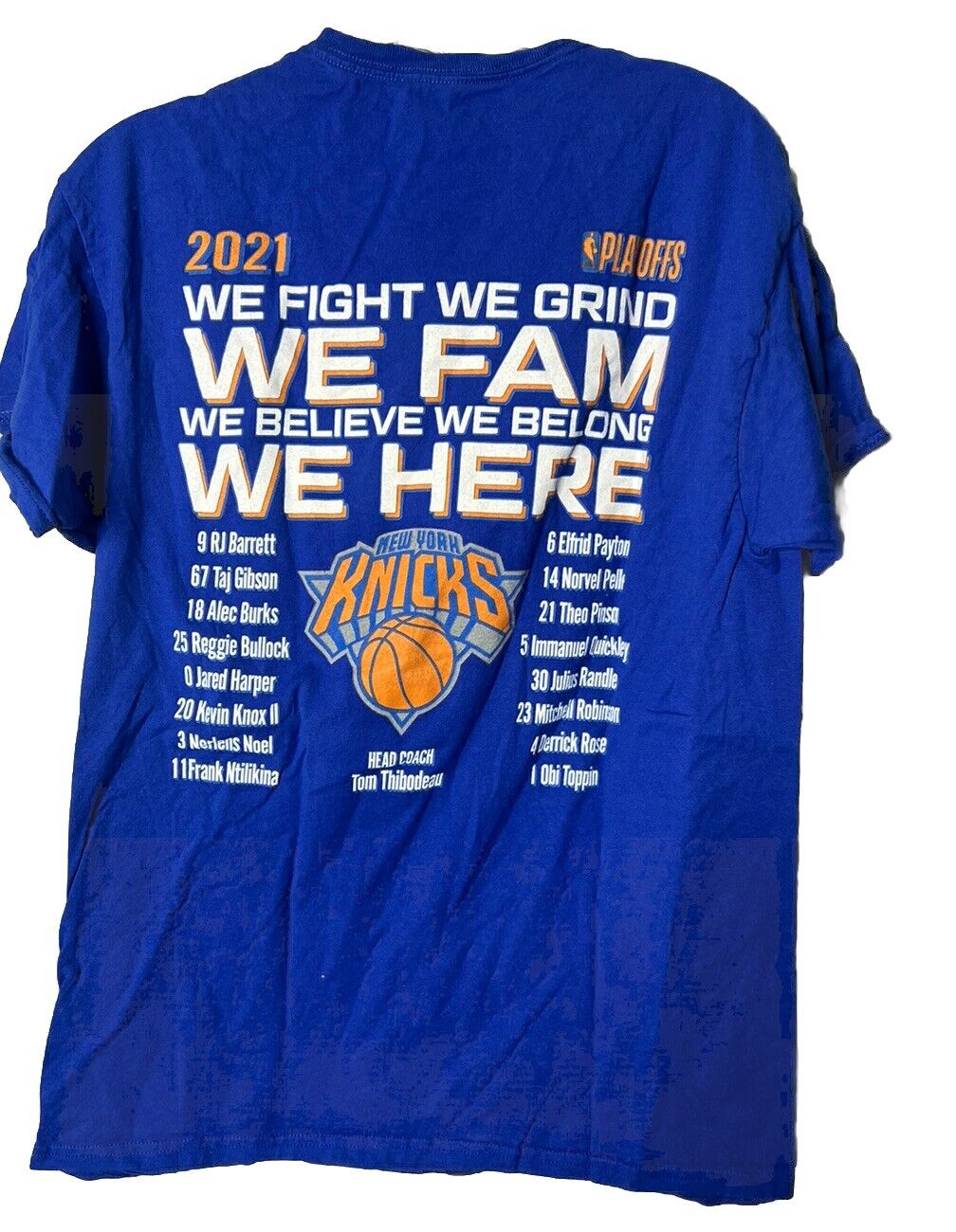 New York Knicks 2021 NBA Playoffs t-shirt "WE HERE"  Medium