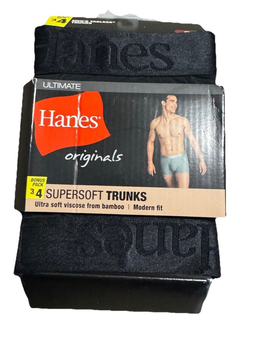 Hanes Ultimate Men's 3-Pack Supersoft Trunks - Medium - Small - New