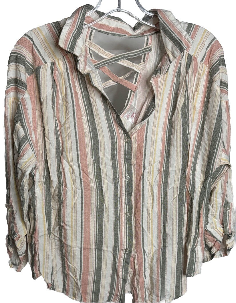 No Boundaries Button Up Shirt XL 15/17 Top