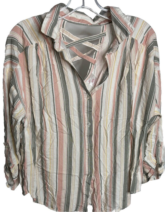 No Boundaries Button Up Shirt XL 15/17 Top