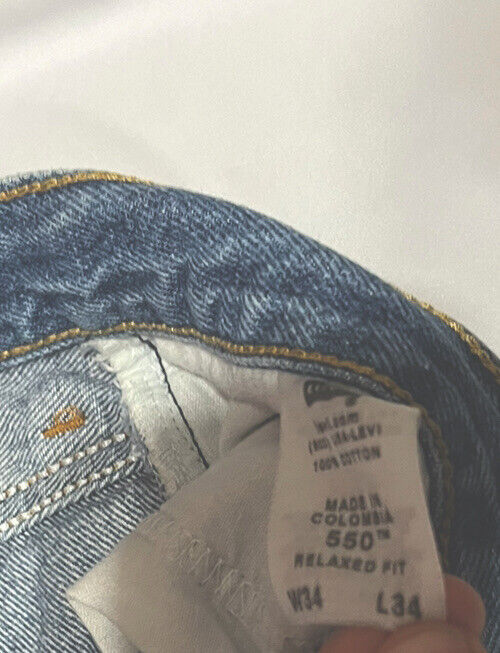 Levi’s men's 550 relaxed fit jeans, Size 34x34