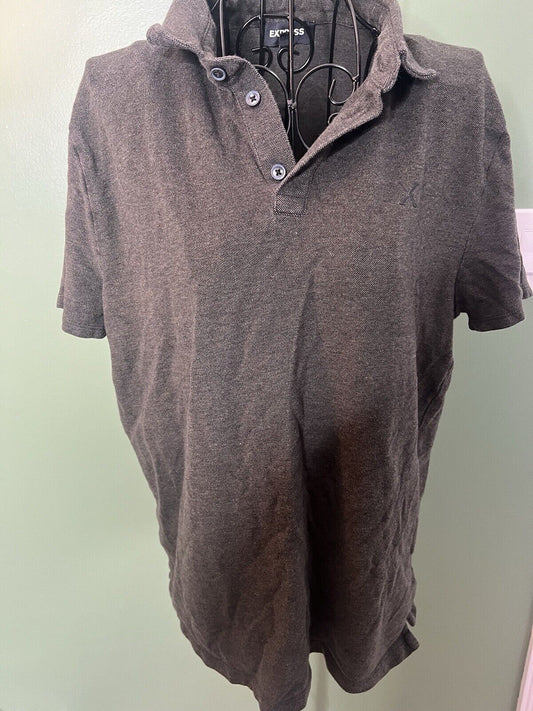 Express Polo Shirt Men Medium Stretch Short Sleeve Collared Adult