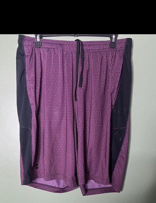 Mens Under Armour Gym Athletic Logo Shorts Large/ Some Stains Wear And Tear