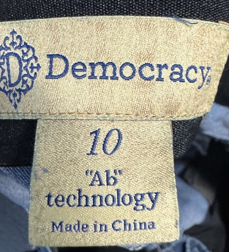 Democracy Jeans Womens 10 Blue Straight Ankle Ab Solution Stretch Denim Mid-Rise