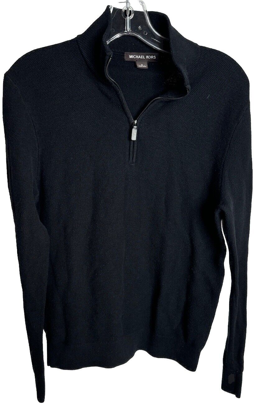 Michael Kors Mens Cotton Blend Knit 1/4 Zip Pullover Sweater Size M
