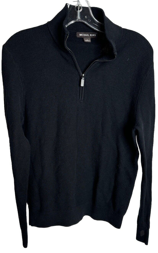 Michael Kors Mens Cotton Blend Knit 1/4 Zip Pullover Sweater Size M