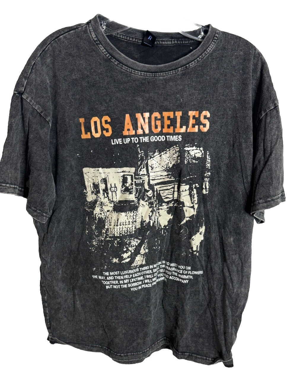 Romwe Los Angeles Live Up To The Good Times T-Shirt Sz. Large