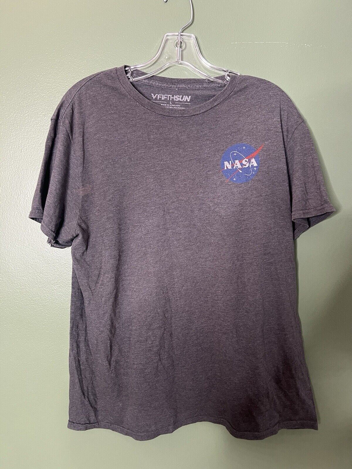 NASA Logo Gray Men's Graphic T Shirt Large
