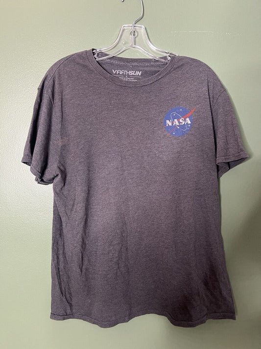 NASA Logo Gray Men's Graphic T Shirt Large