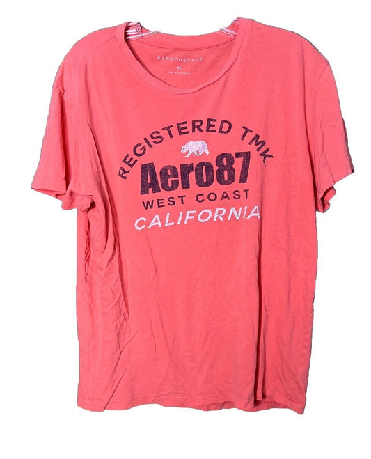 Aeropostale Shirt Mens Medium Short Sleeve Crew Neck Logo Cotton