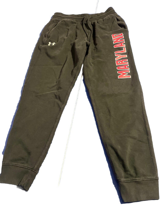 Under Armor Sweatpants, Black,Men’s Size Large, Loose Fit,Maryland Design,Rare