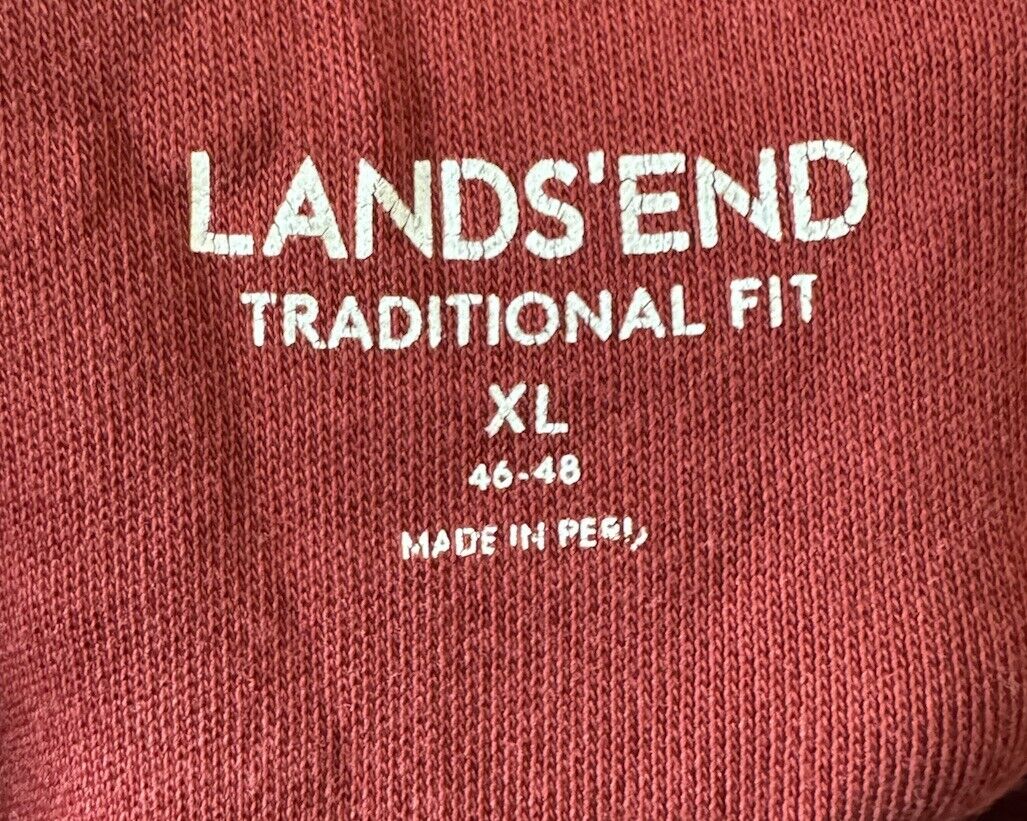 LANDS END Polo Shirt Mens Traditional Fit XL Short Sleeve