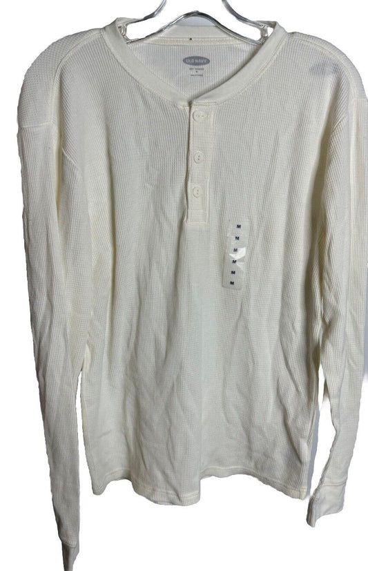 Old Navy Thermal Shirt Mens Medium Soft Washed Long Sleeve Crew Neck