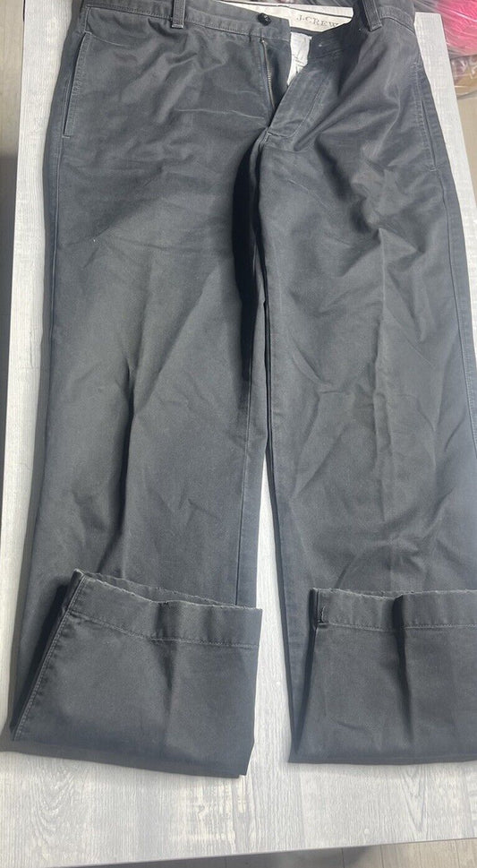 J Crew Bowery Men Chino Pant Gray Straight Leg Classic Fit Zipper Fly Size 33x32
