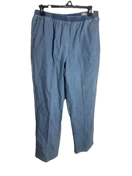 Alfred Dunner Pull On Pants Petite Size 8P Textured Pull On Light Blue